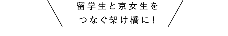 留学生と京女生をつなぐ架け橋に！
